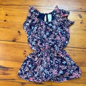 Ella Moss Navy and Pink Floral Top